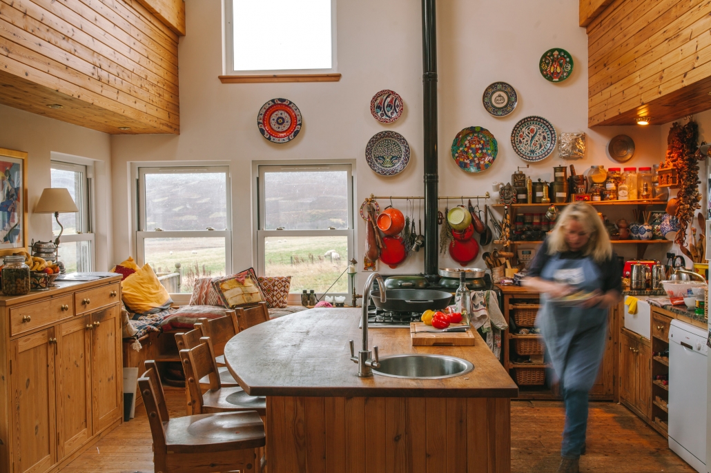 Ghillie in her kitchen, a whirlwind of warmth and hospitality