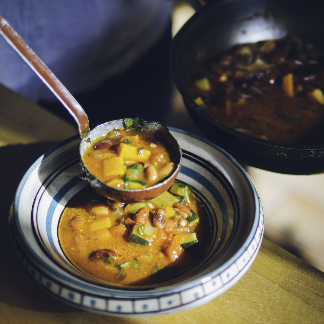 A delicious bowl of vegan bean soup