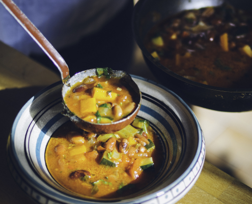 A delicious bowl of vegan bean soup