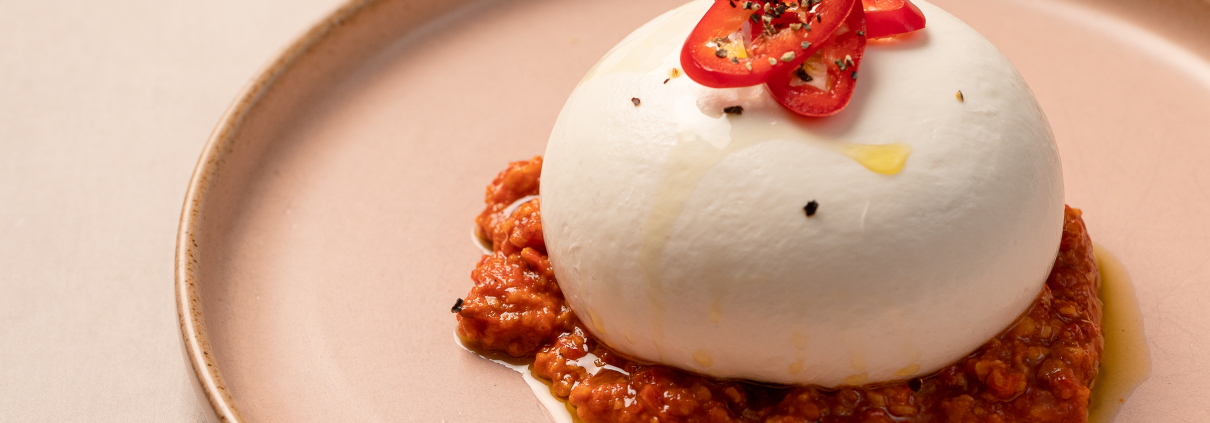 Pic of Burrata, Romesco, Red Chilli recipe