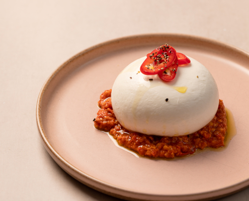 Pic of Burrata, Romesco, Red Chilli recipe